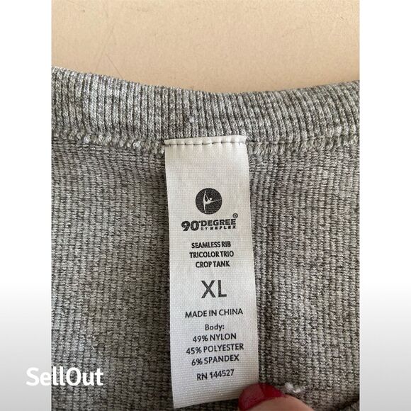 90 Degree Women's XL Gray Cropped Tank Top Casual Summer Lightweight - Picture 3 of 3